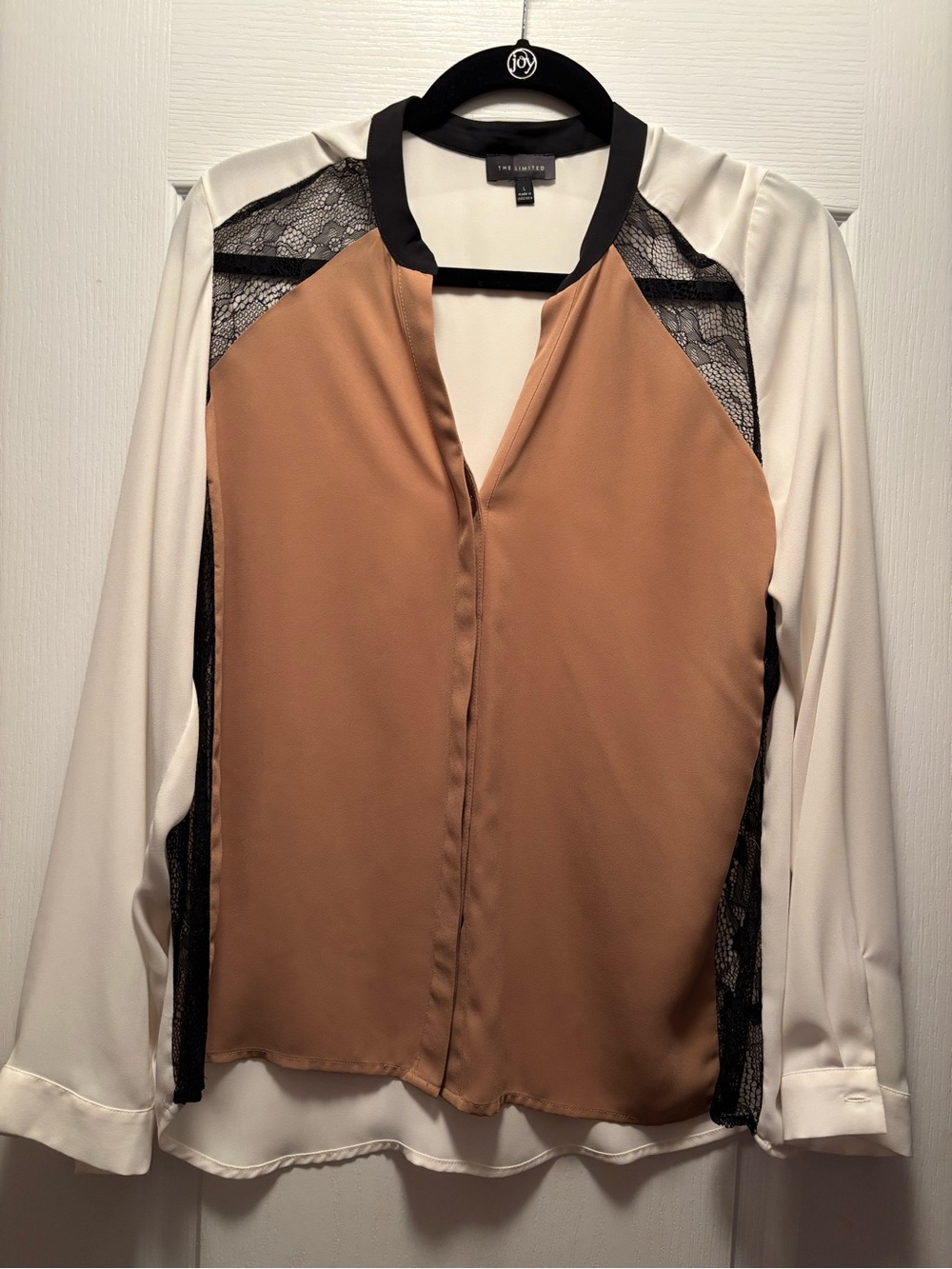The Limited Colorblock Lace Accent Blouse